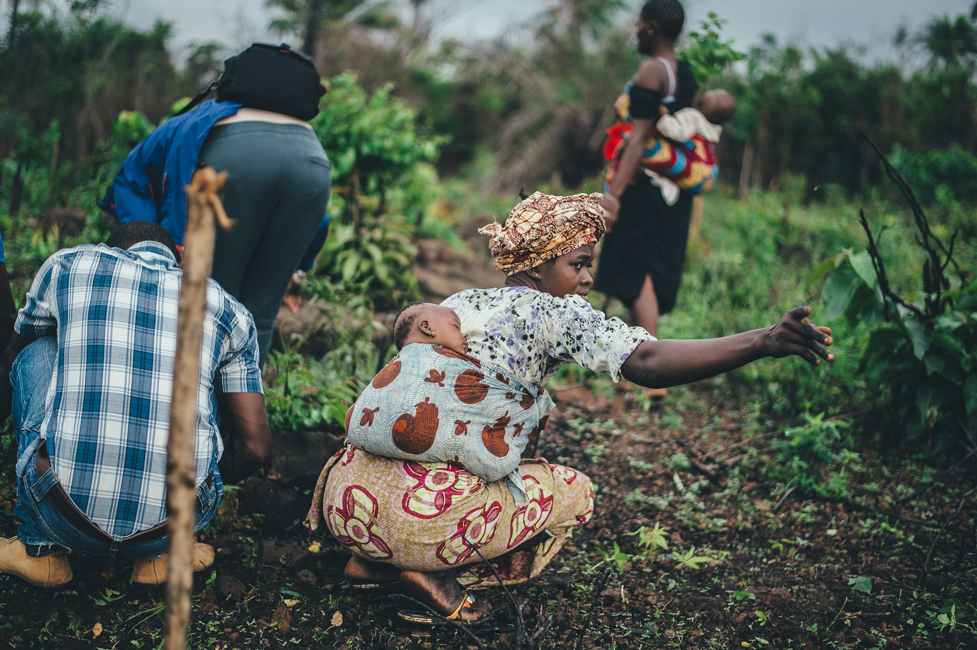 Farmers in hands-on field training